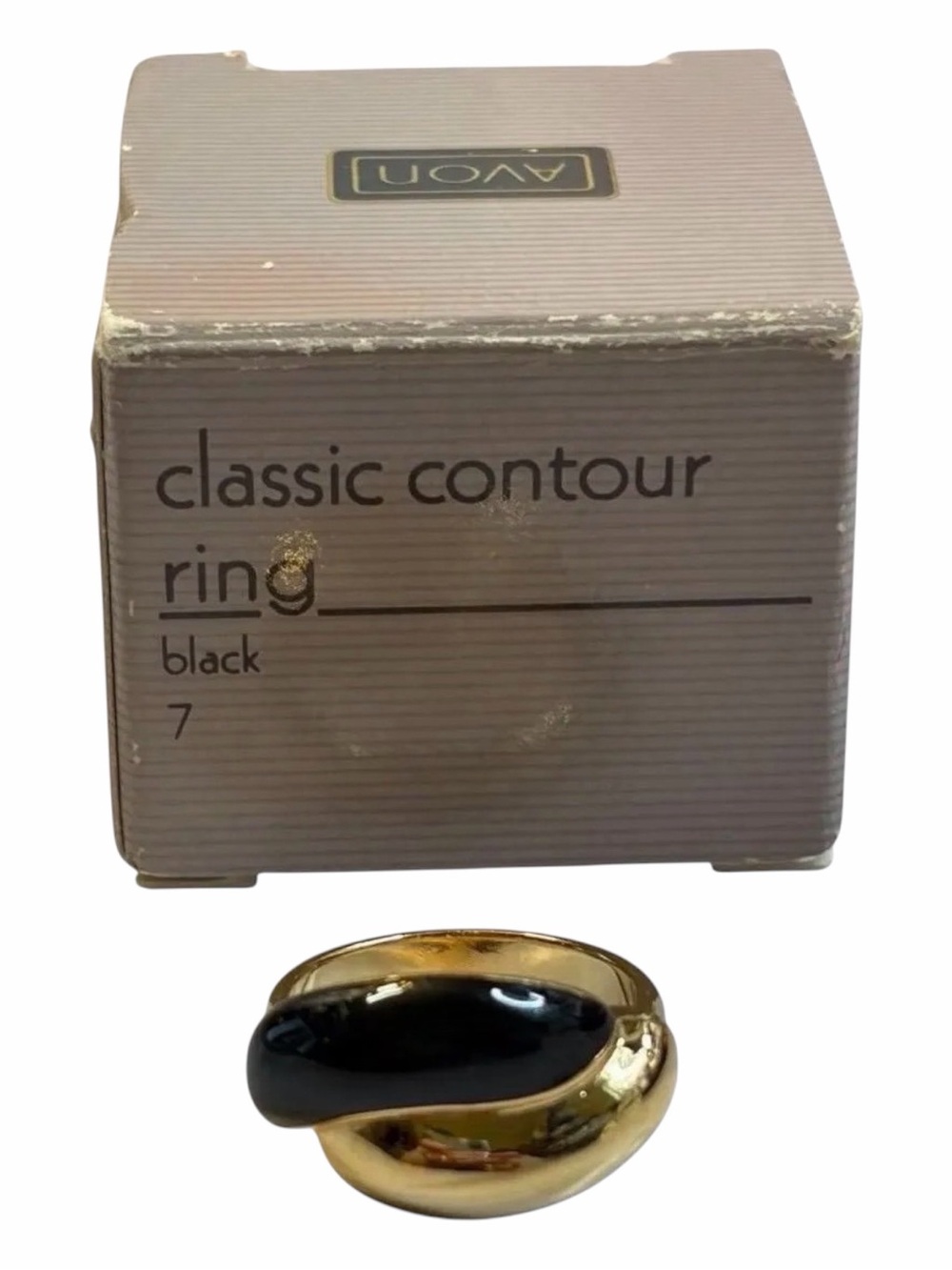 Avon Black and Gold Classic Contour Men’s Ring